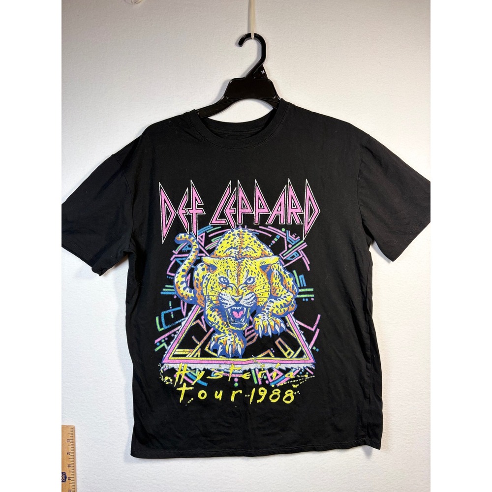 Def Leppard T-Shirt Women XXL Black Excellent Hysteria Tour 1988 Graphic Tee
